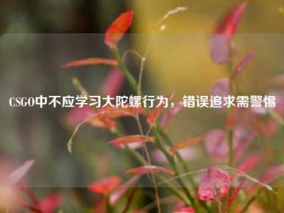 CSGO中不应学习大陀螺行为，错误追求需警惕