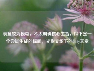 表意较为模糊，不太明确核心主旨，以下是一个尝试生成的标题，光影交织下的loldy天堂