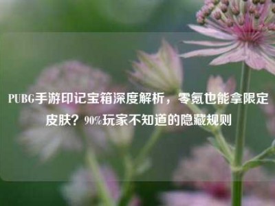 PUBG手游印记宝箱深度解析，零氪也能拿限定皮肤？90%玩家不知道的隐藏规则