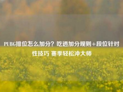 PUBG排位怎么加分？吃透加分规则+段位针对性技巧 赛季轻松冲大师