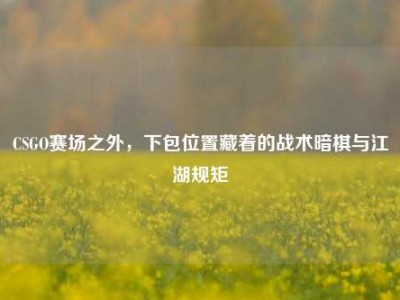 CSGO赛场之外，下包位置藏着的战术暗棋与江湖规矩