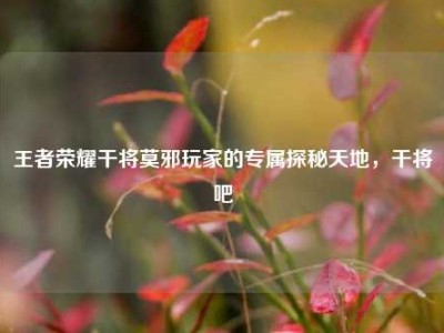 王者荣耀干将莫邪玩家的专属探秘天地，干将吧