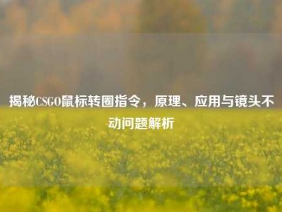 揭秘CSGO鼠标转圈指令，原理、应用与镜头不动问题解析