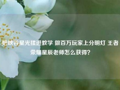 把峡谷星光揉进教学 做百万玩家上分明灯 王者荣耀星辰老师怎么获得？