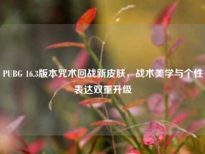 PUBG 16.3版本咒术回战新皮肤，战术美学与个性表达双重升级