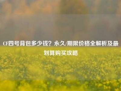 CF四号背包多少钱？永久/期限价格全解析及最划算购买攻略