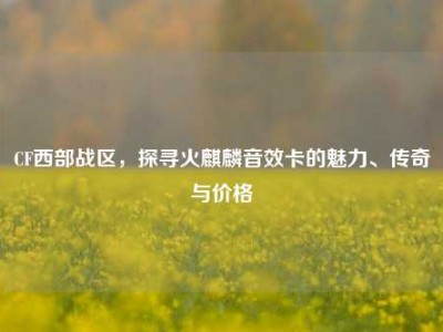 CF西部战区，探寻火麒麟音效卡的魅力、传奇与价格