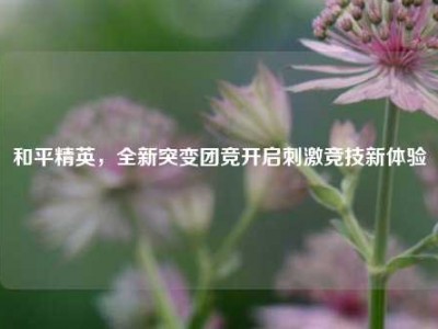 和平精英，全新突变团竞开启刺激竞技新体验