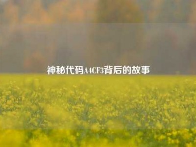 神秘代码A4CF3背后的故事