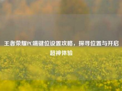 王者荣耀PC端键位设置攻略，探寻位置与开启超神体验