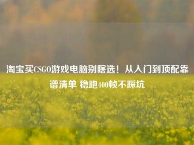 淘宝买CSGO游戏电脑别瞎选！从入门到顶配靠谱清单 稳跑400帧不踩坑