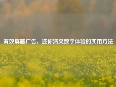 有效屏蔽广告，还你清爽数字体验的实用方法