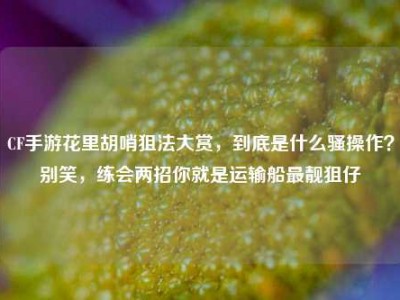 CF手游花里胡哨狙法大赏，到底是什么骚操作？别笑，练会两招你就是运输船最靓狙仔