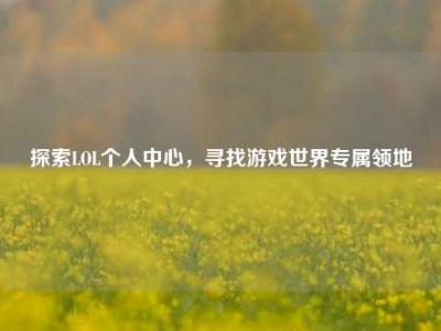 探索LOL个人中心，寻找游戏世界专属领地