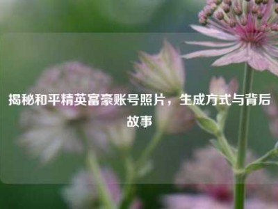 揭秘和平精英富豪账号照片，生成方式与背后故事