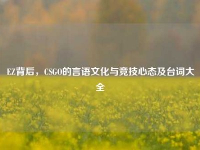 EZ背后，CSGO的言语文化与竞技心态及台词大全