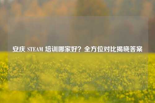 安庆 STEAM 培训哪家好？全方位对比揭晓答案