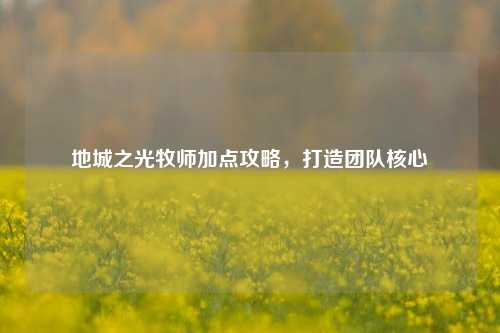 地城之光牧师加点攻略，打造团队核心
