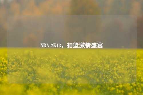 NBA 2K13，扣篮激情盛宴