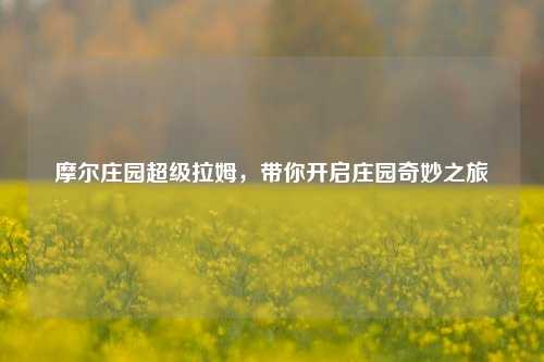 摩尔庄园超级拉姆,带你开启庄园奇妙之旅
