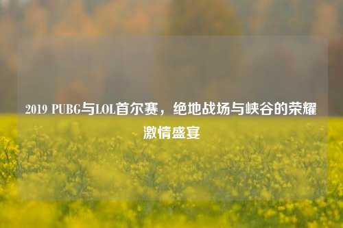 2019 PUBG与LOL首尔赛，绝地战场与峡谷的荣耀激情盛宴