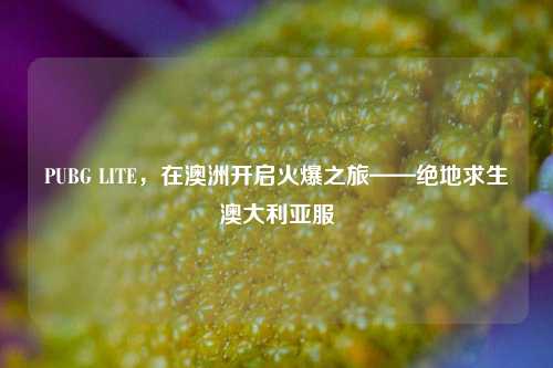 PUBG LITE，在澳洲开启火爆之旅——绝地求生澳大利亚服