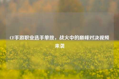 CF手游职业选手单挑，战火中的巅峰对决视频来袭