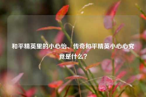 和平精英里的小心怡、传奇和平精英小心心究竟是什么？