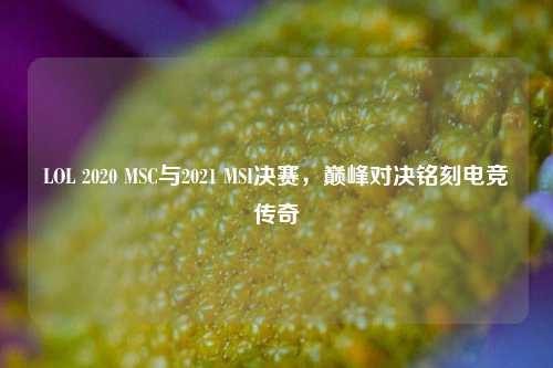 LOL 2020 MSC与2021 MSI决赛,巅峰对决铭刻电竞传奇