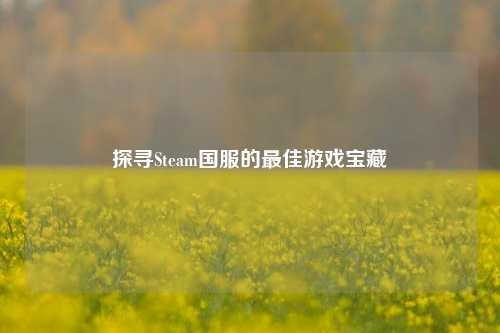 探寻Steam国服的最佳游戏宝藏