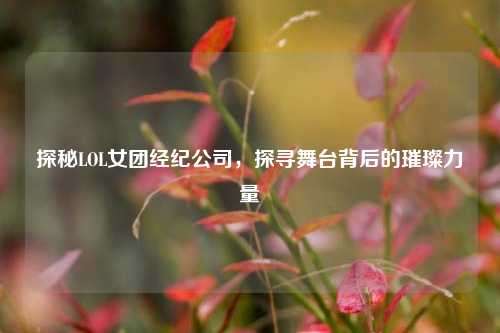探秘LOL女团经纪公司,探寻舞台背后的璀璨力量