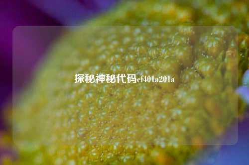 探秘神秘代码cf401a201a