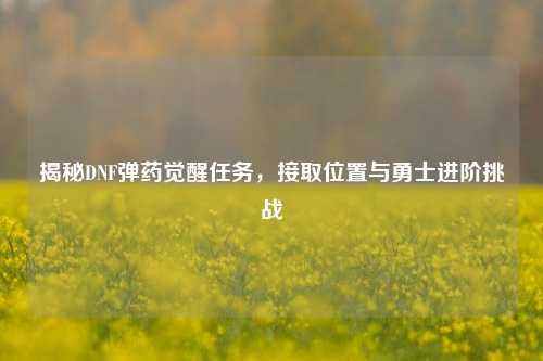 揭秘DNF弹药觉醒任务，接取位置与勇士进阶挑战