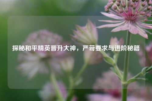 探秘和平精英晋升大神,严苛要求与进阶秘籍