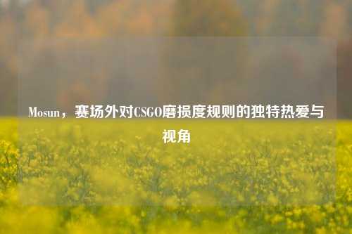 Mosun,赛场外对CSGO磨损度规则的独特热爱与视角