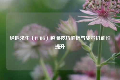绝地求生(PUBG)蹲滑技巧解析与战术机动性提升