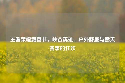王者荣耀露营节,峡谷英雄、户外野趣与露天赛事的狂欢