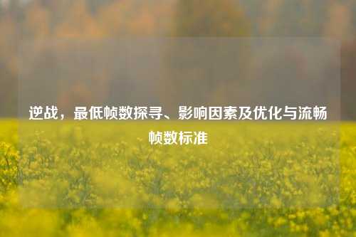 逆战,最低帧数探寻、影响因素及优化与流畅帧数标准