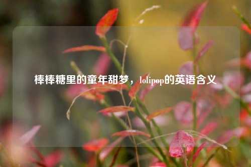 棒棒糖里的童年甜梦,lolipop的英语含义