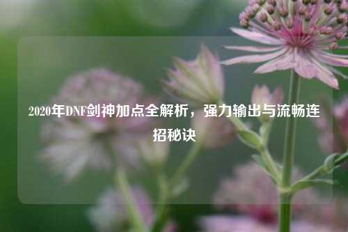 2020年DNF剑神加点全解析,强力输出与流畅连招秘诀