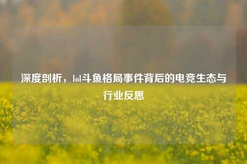 深度剖析,lol斗鱼格局事件背后的电竞生态与行业反思