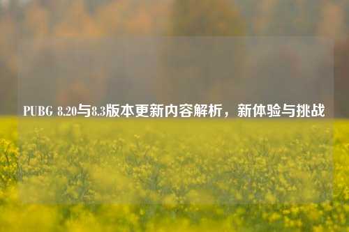 PUBG 8.20与8.3版本更新内容解析,新体验与挑战