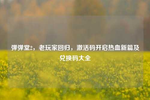 弹弹堂2,老玩家回归,激活码开启热血新篇及兑换码大全