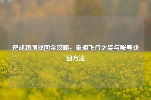逆战翅膀找回全攻略,重拥飞行之姿与账号找回方法