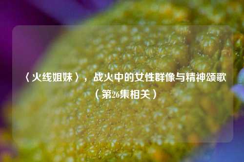 〈火线姐妹〉,战火中的女性群像与精神颂歌(第26集相关)