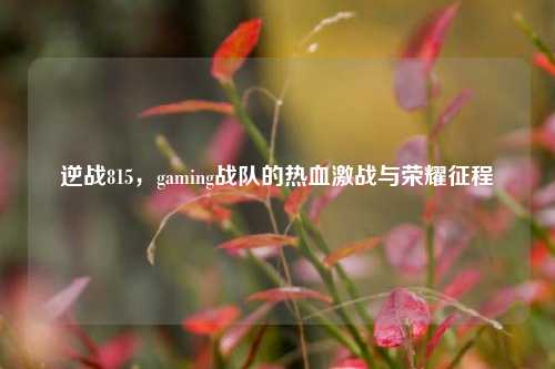 逆战815，gaming战队的热血激战与荣耀征程