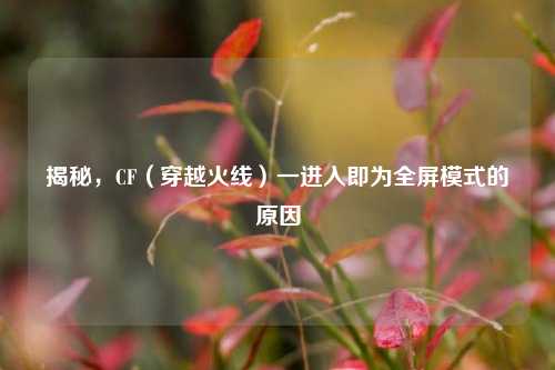 揭秘,CF(穿越火线)一进入即为全屏模式的原因