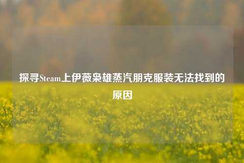 探寻Steam上伊薇枭雄蒸汽朋克服装无法找到的原因