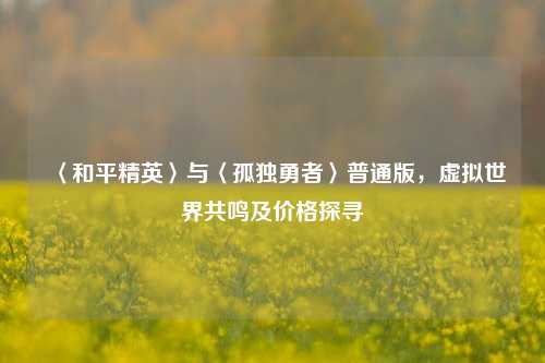 〈和平精英〉与〈孤独勇者〉普通版,虚拟世界共鸣及价格探寻