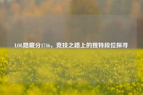 LOL隐藏分1746，竞技之路上的独特段位探寻